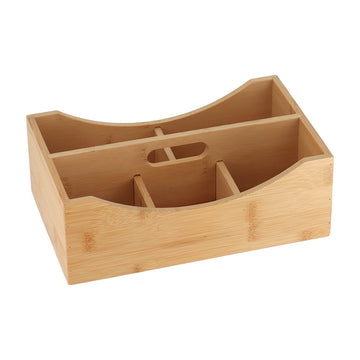 Organizator din bambus cu 5 compartimente și mânere – Bambus natural