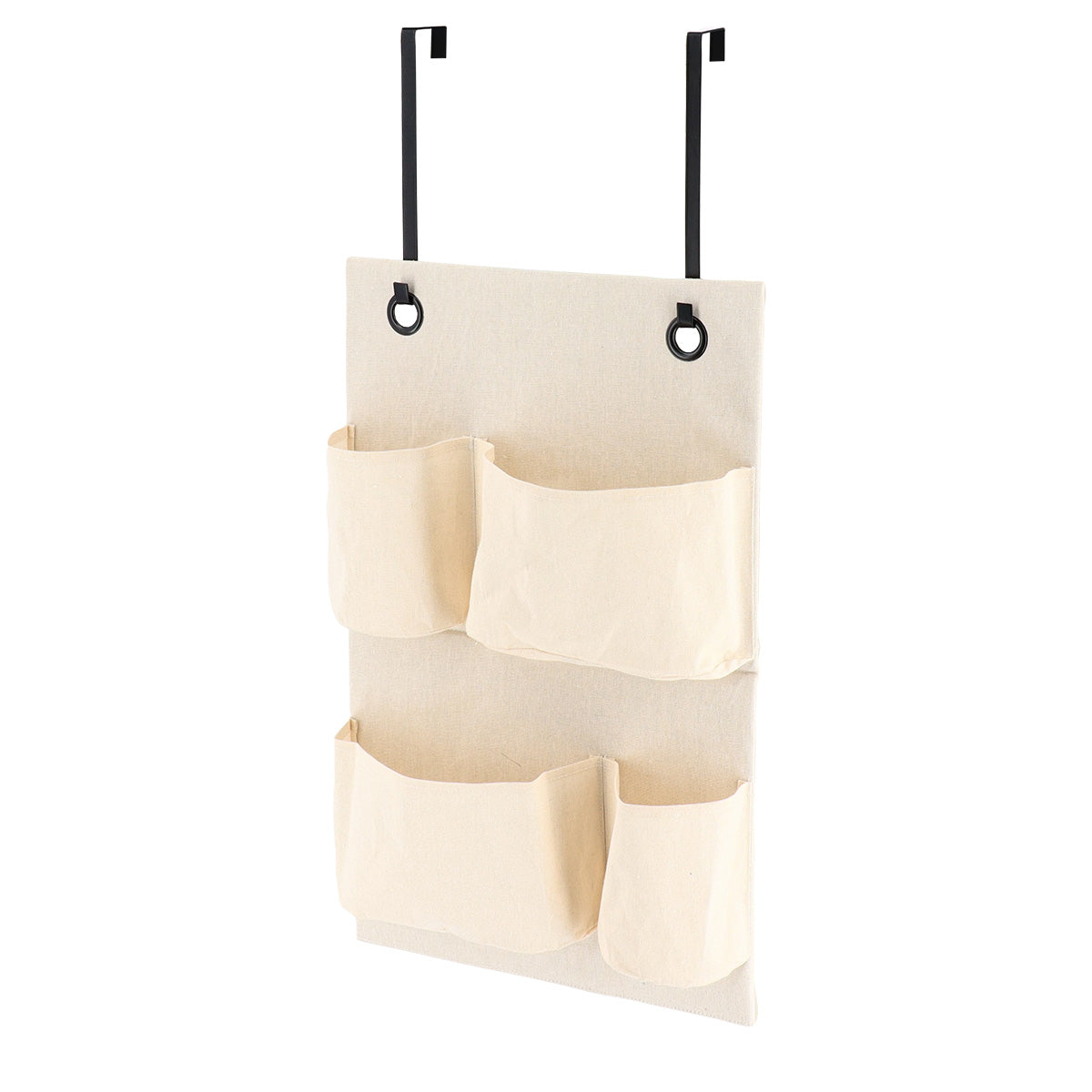 Organizator de ușă din poliester cu 4 buzunare – Bej