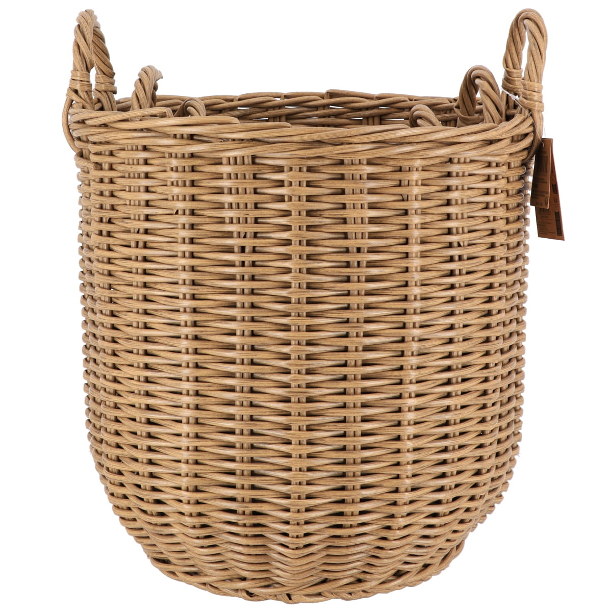 Set 3 coșuri rufe rotunde din material reciclat, efect împletitură – Natural