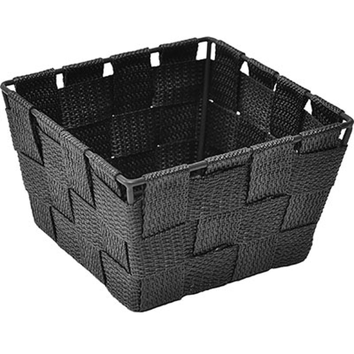 Coș pătrat din poliester împletit – 14×14×9 cm – BLACK