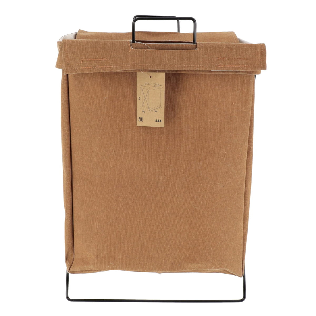 Coș rufe pliabil cu structură metalică 50L – NATURAL/BROWN