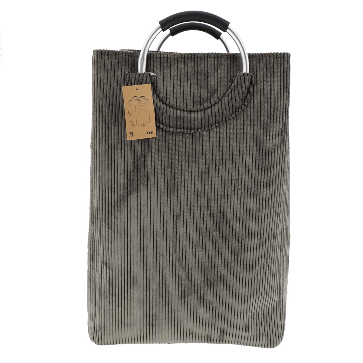 Coș rufe pliabil din catifea reiată 55L – GREY