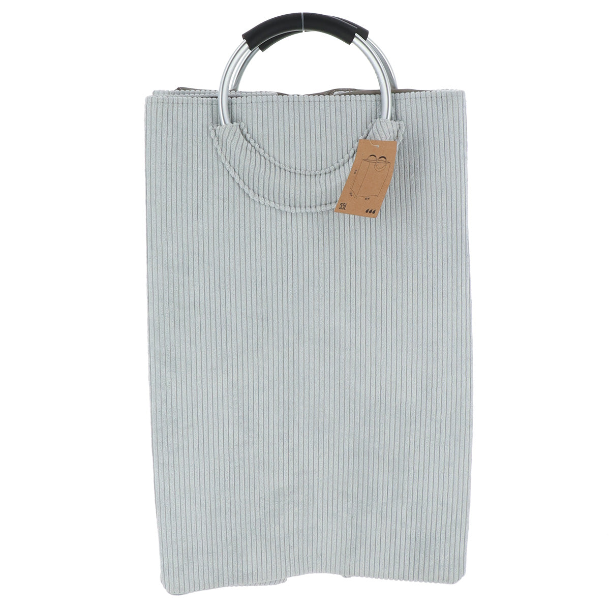 Coș rufe pliabil din catifea reiată 55L – CLEAR GREY