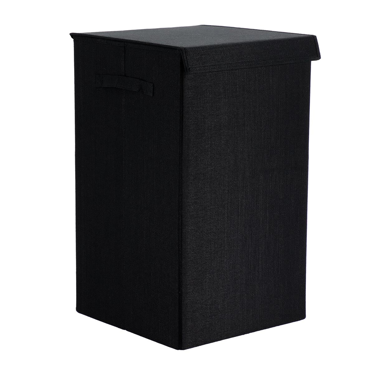 Coș rufe pliabil din poliester/MDF 55L – Negru