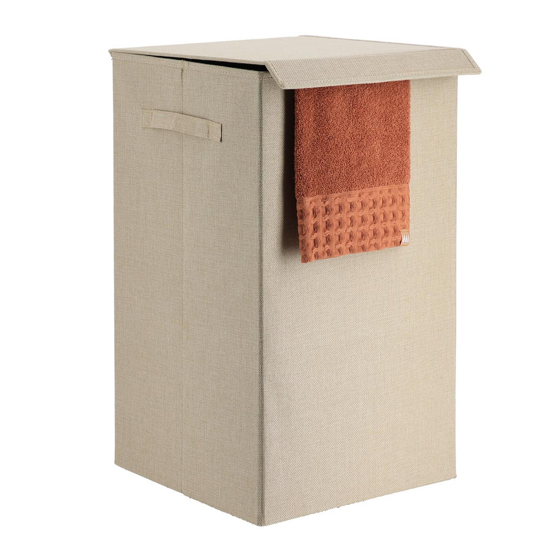 Coș rufe pliabil din poliester/MDF 55L – Natural