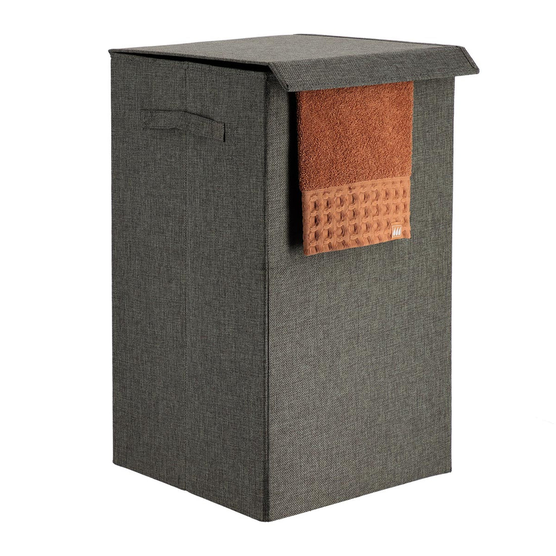 Coș rufe pliabil din poliester/MDF 55L – Gri