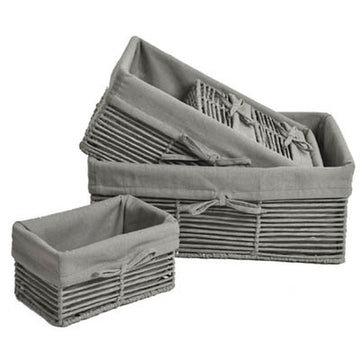 Set de 5 cu Structură Metalică - Gri/Țesătură Gri