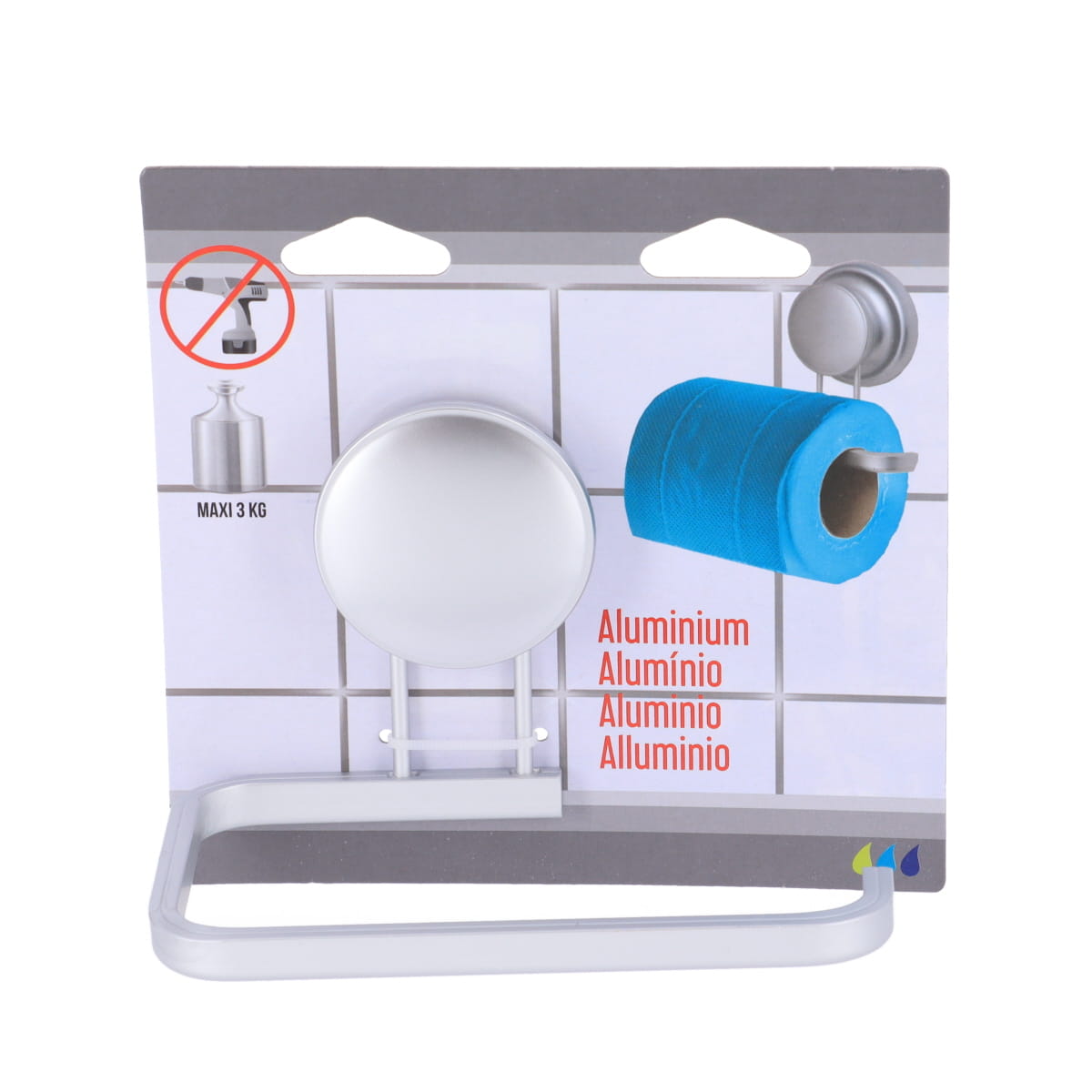 Dispenser Hârtie din Aluminiu cu Prindere pe Ventuză - Crom