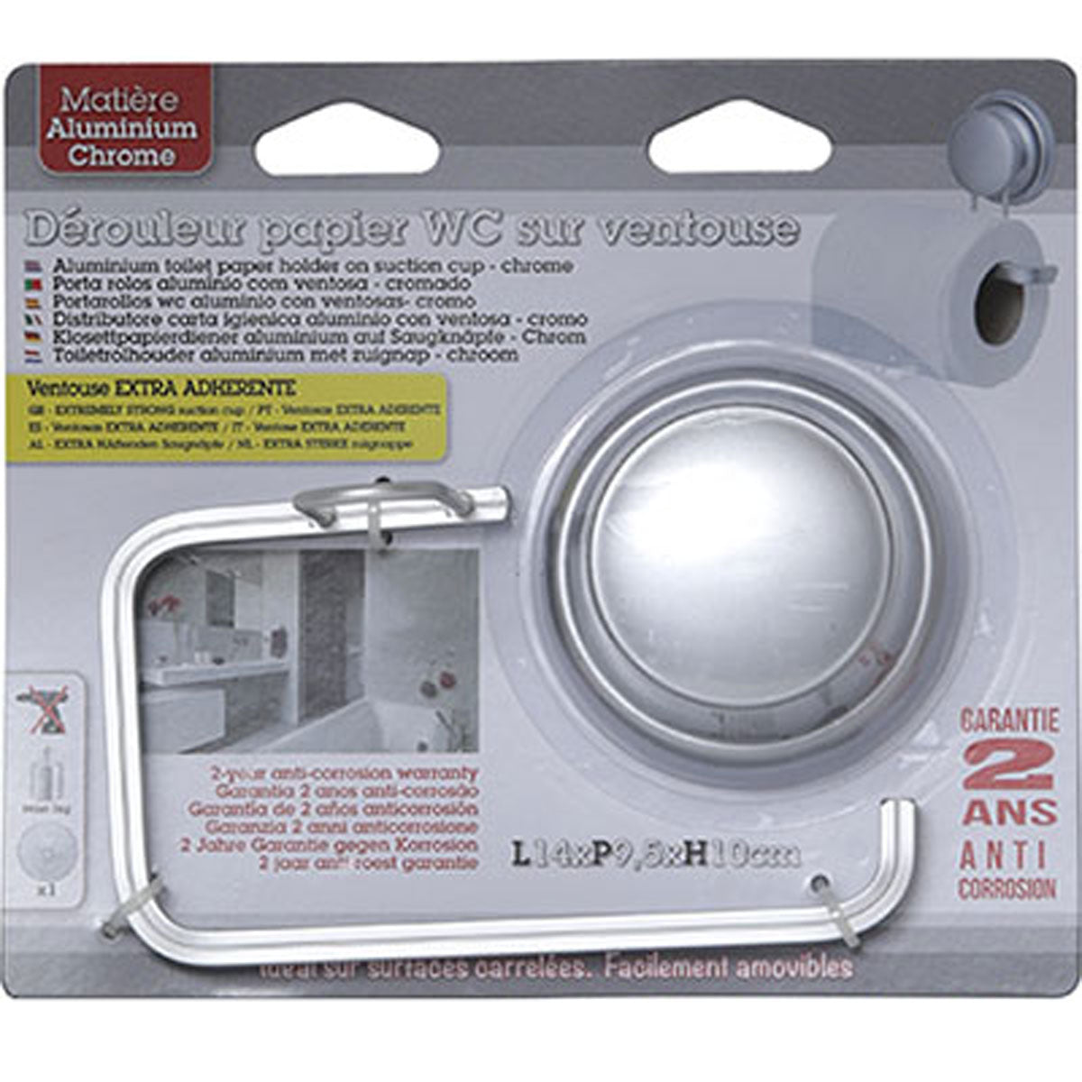 Dispenser Hârtie din Aluminiu cu Prindere pe Ventuză - Crom