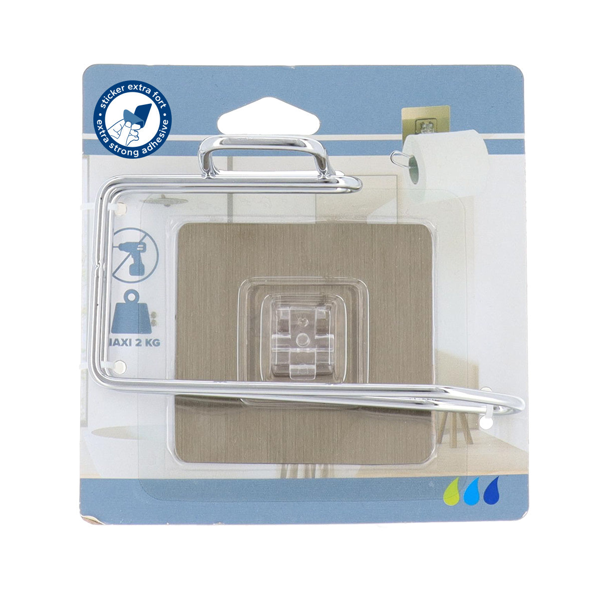 Suport hârtie igienică din inox – adeziv 3M – finisaj cromat