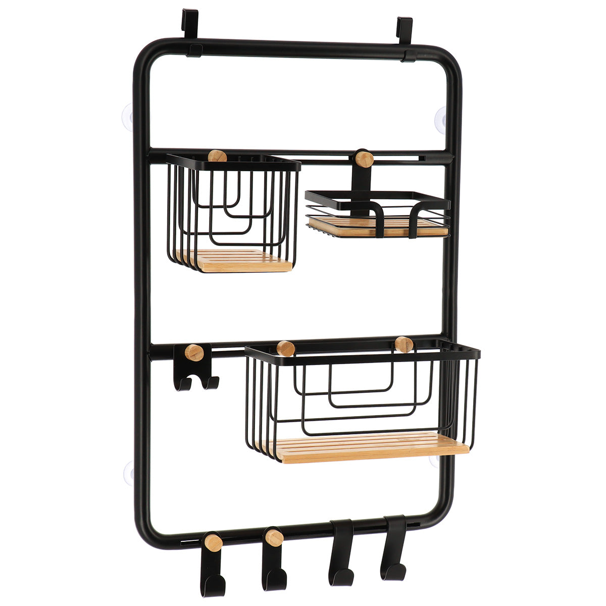 Suport depozitare din inox pentru paravan/uşă de duş – Negru mat