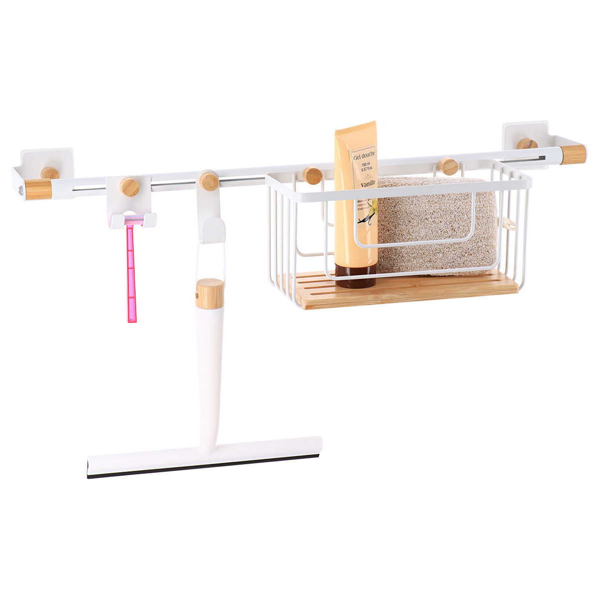 Bară suport din inox pentru accesorii personalizabile – Alb mat