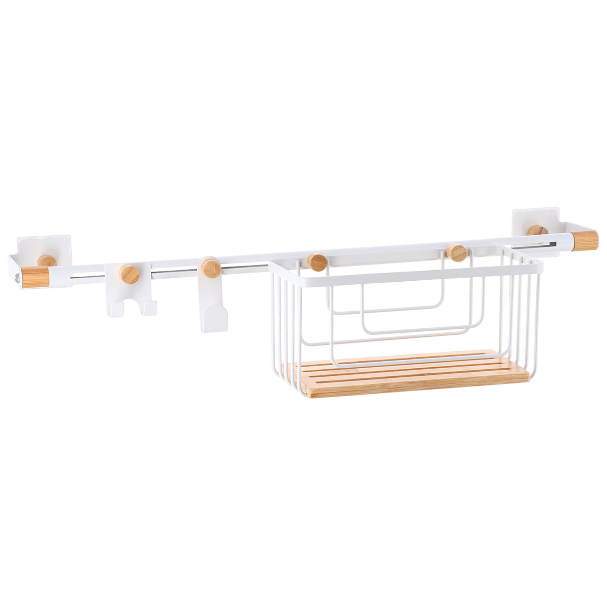 Bară suport din inox pentru accesorii personalizabile – Alb mat