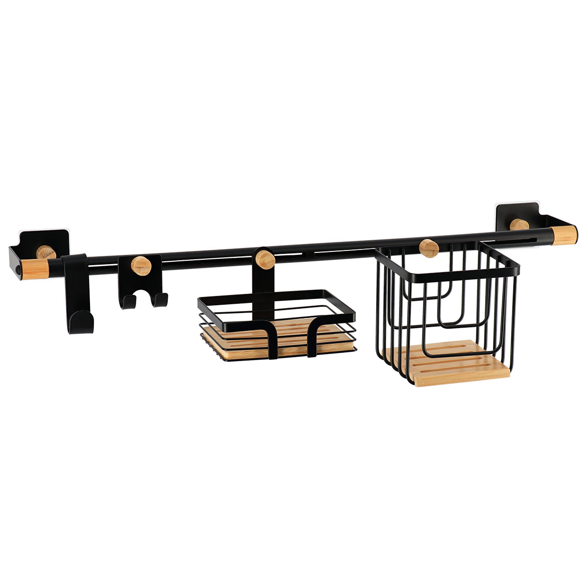 Bară suport din inox pentru accesorii personalizabile – Negru mat