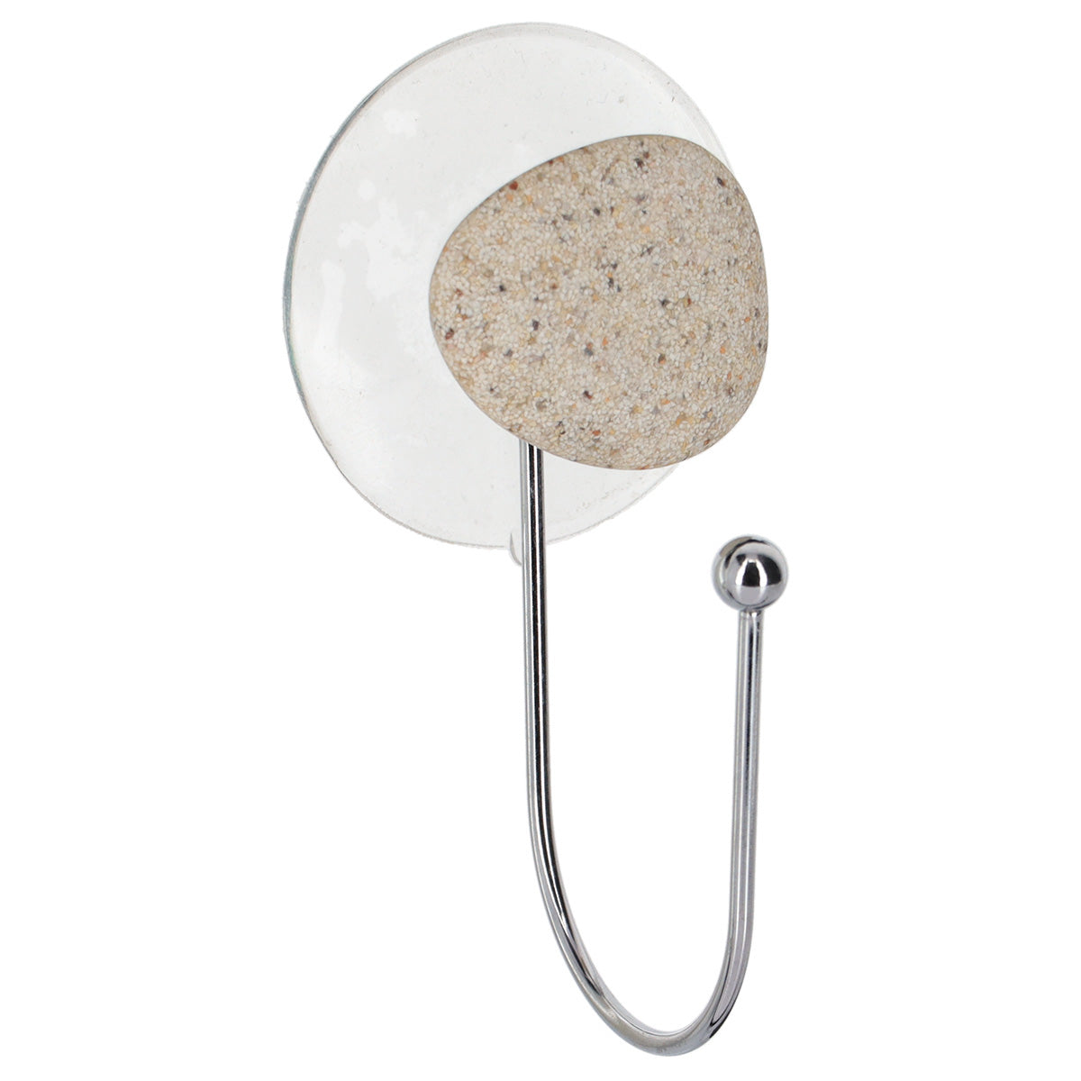 Agățător metalic cu ventuză și decor pietricică