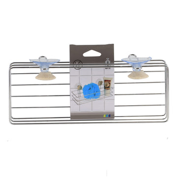 Coș metalic rectangular cu ventuze și decor pietricele