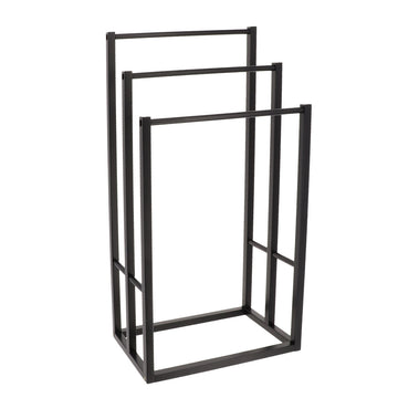 Suport prosop din bambus cu 3 bare – Negru