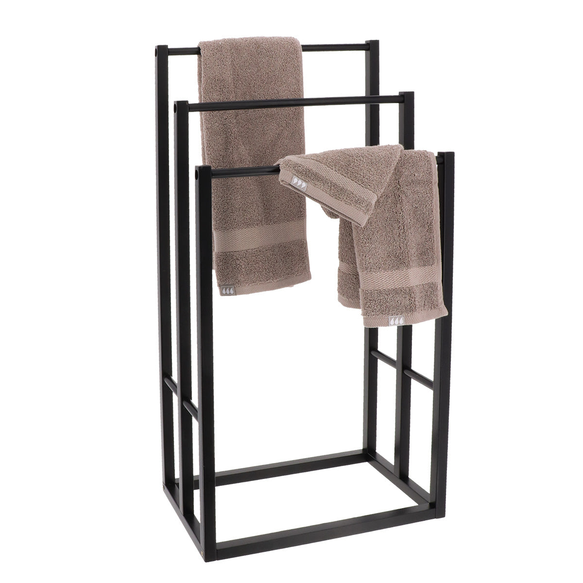 Suport prosop din bambus cu 3 bare – Negru