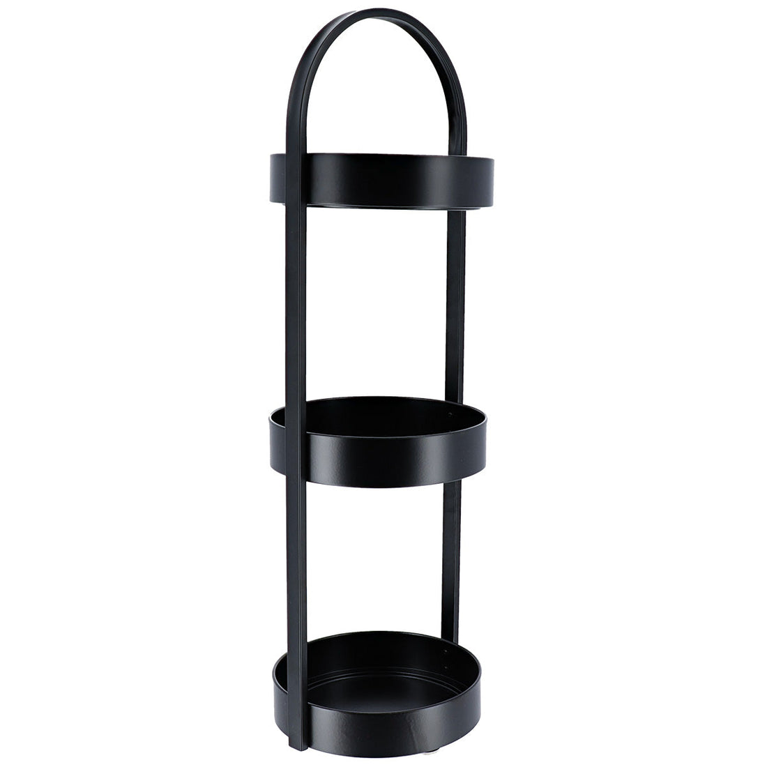 Mobilier Rotund din Metal cu 3 Rafturi - Negru