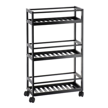 Etajeră mobilă din bambus cu 3 rafturi – Negru