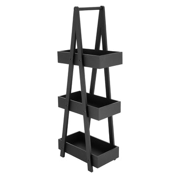 Raft din MDF/Bambus cu 3 Niveluri - Negru