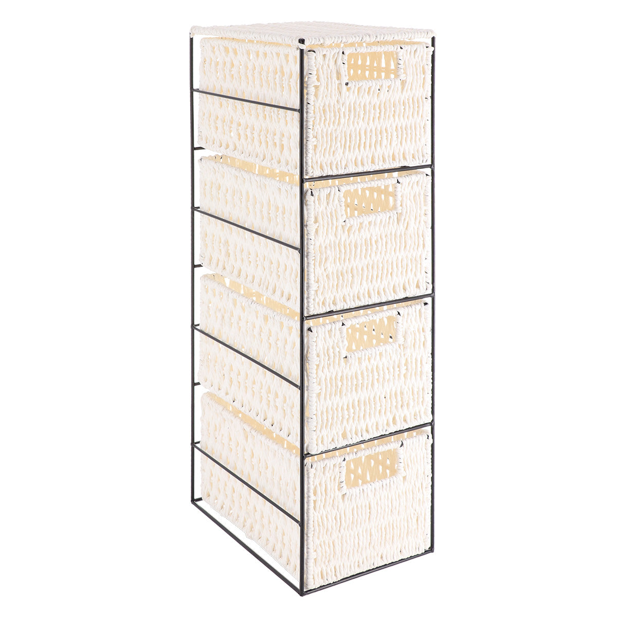 Dulăpior metalic cu 4 sertare pentru hârtie – Alb