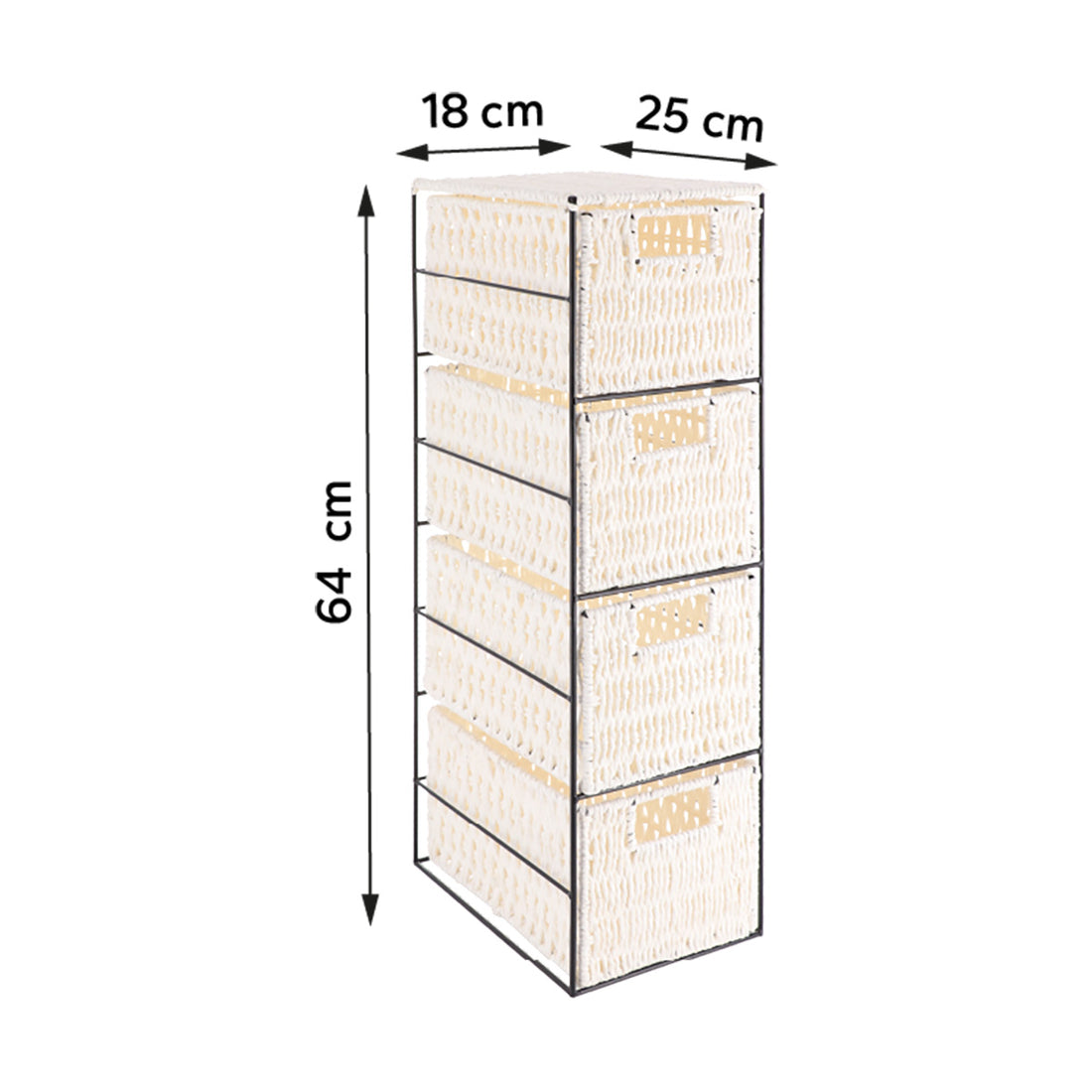Dulăpior metalic cu 4 sertare pentru hârtie – Alb