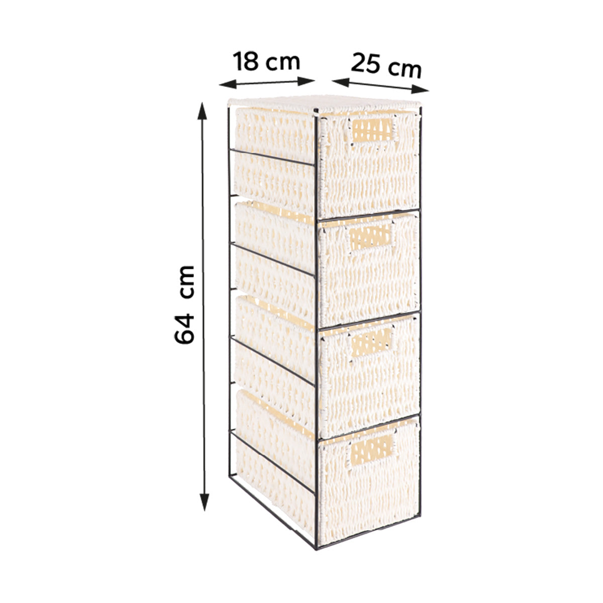 Dulăpior metalic cu 4 sertare pentru hârtie – Alb