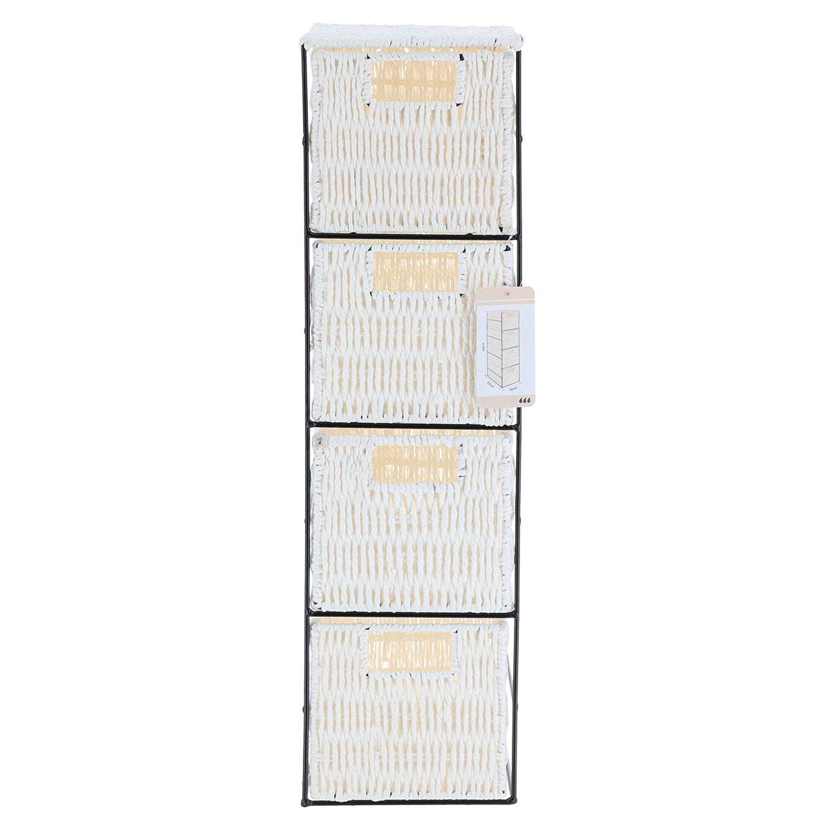 Dulăpior metalic cu 4 sertare pentru hârtie – Alb