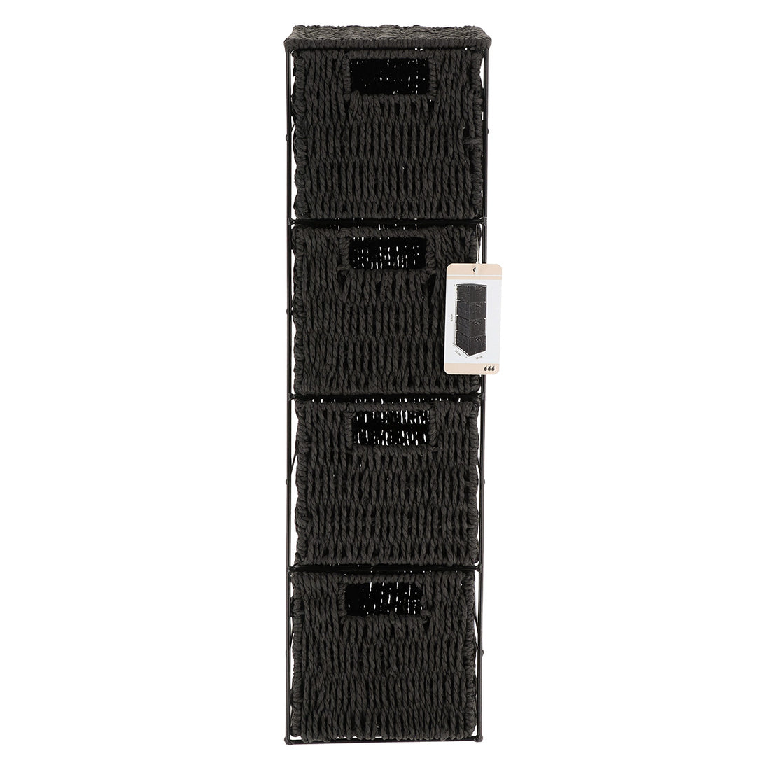 Dulăpior metalic cu 4 sertare pentru hârtie – Negru