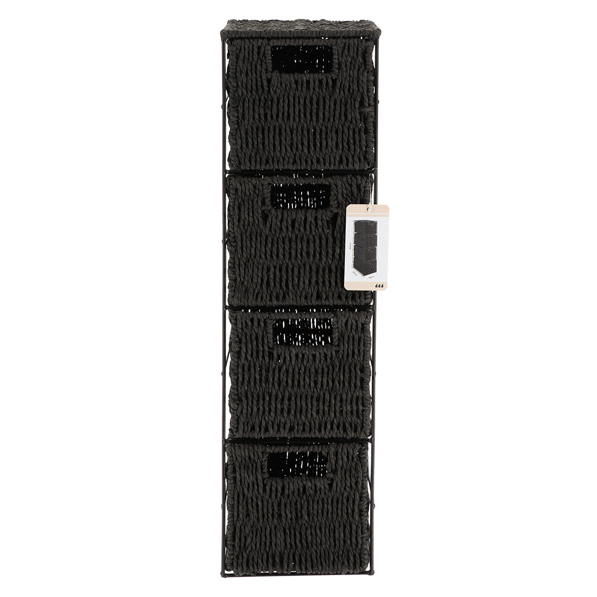 Dulăpior metalic cu 4 sertare pentru hârtie – Negru