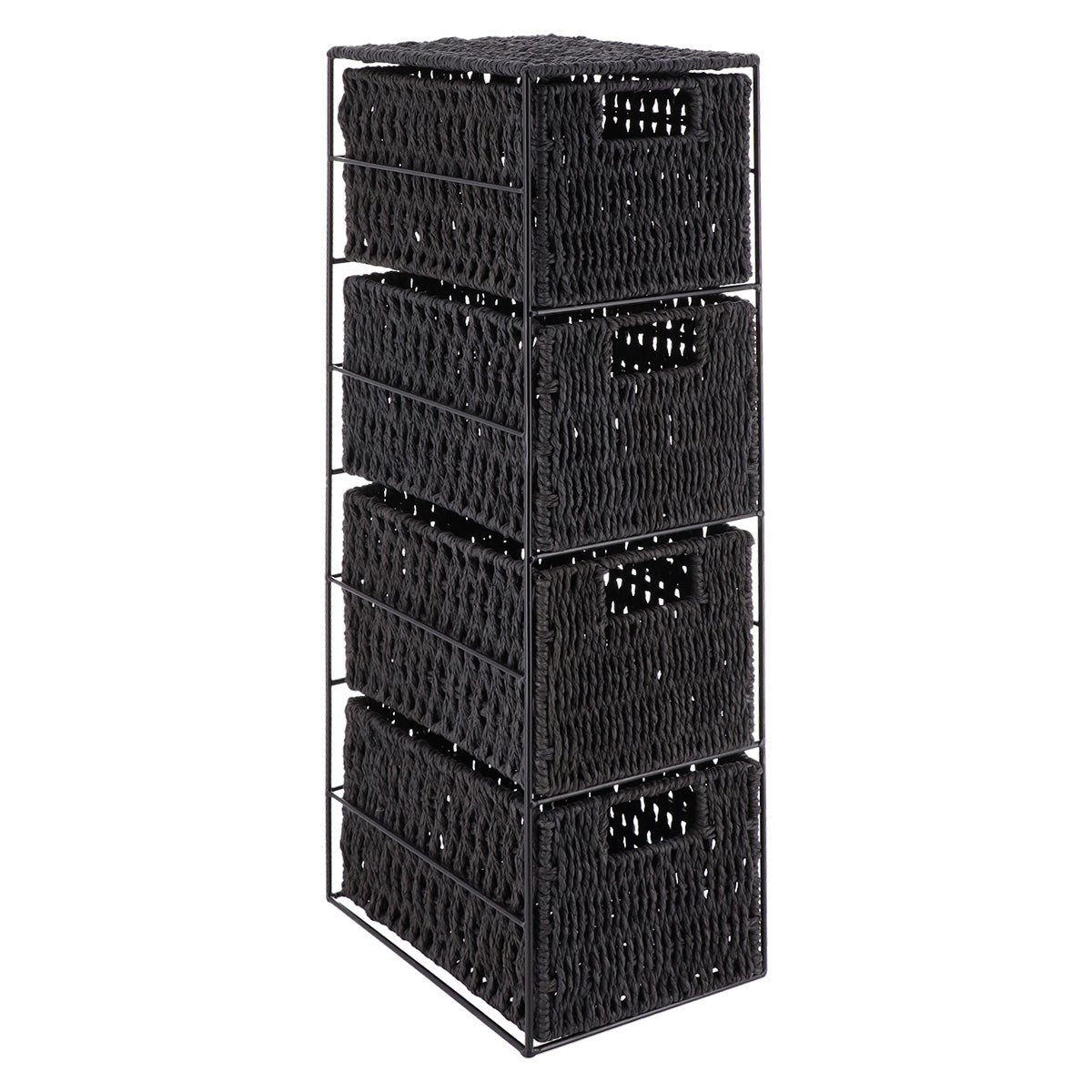 Dulăpior metalic cu 4 sertare pentru hârtie – Negru