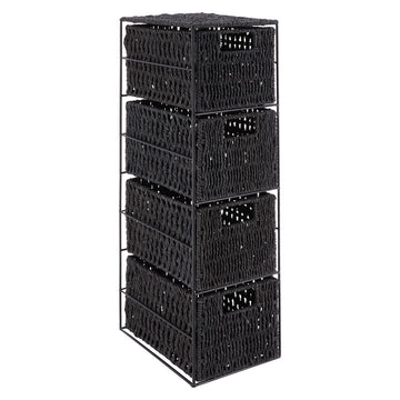 Dulăpior metalic cu 4 sertare pentru hârtie – Negru