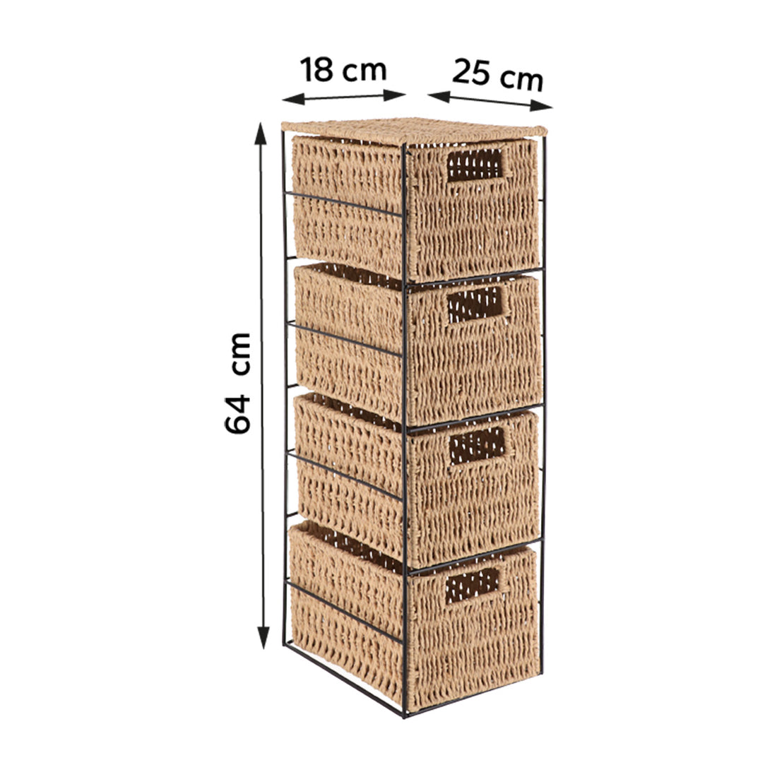 Dulăpior metalic cu 4 sertare pentru hârtie – Natural