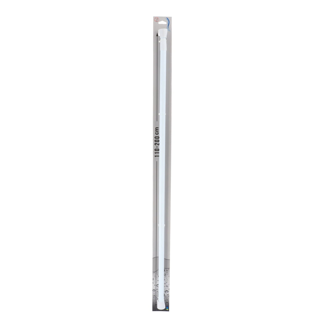 Bară de duș extensibilă din aluminiu 110–200 cm – Alb