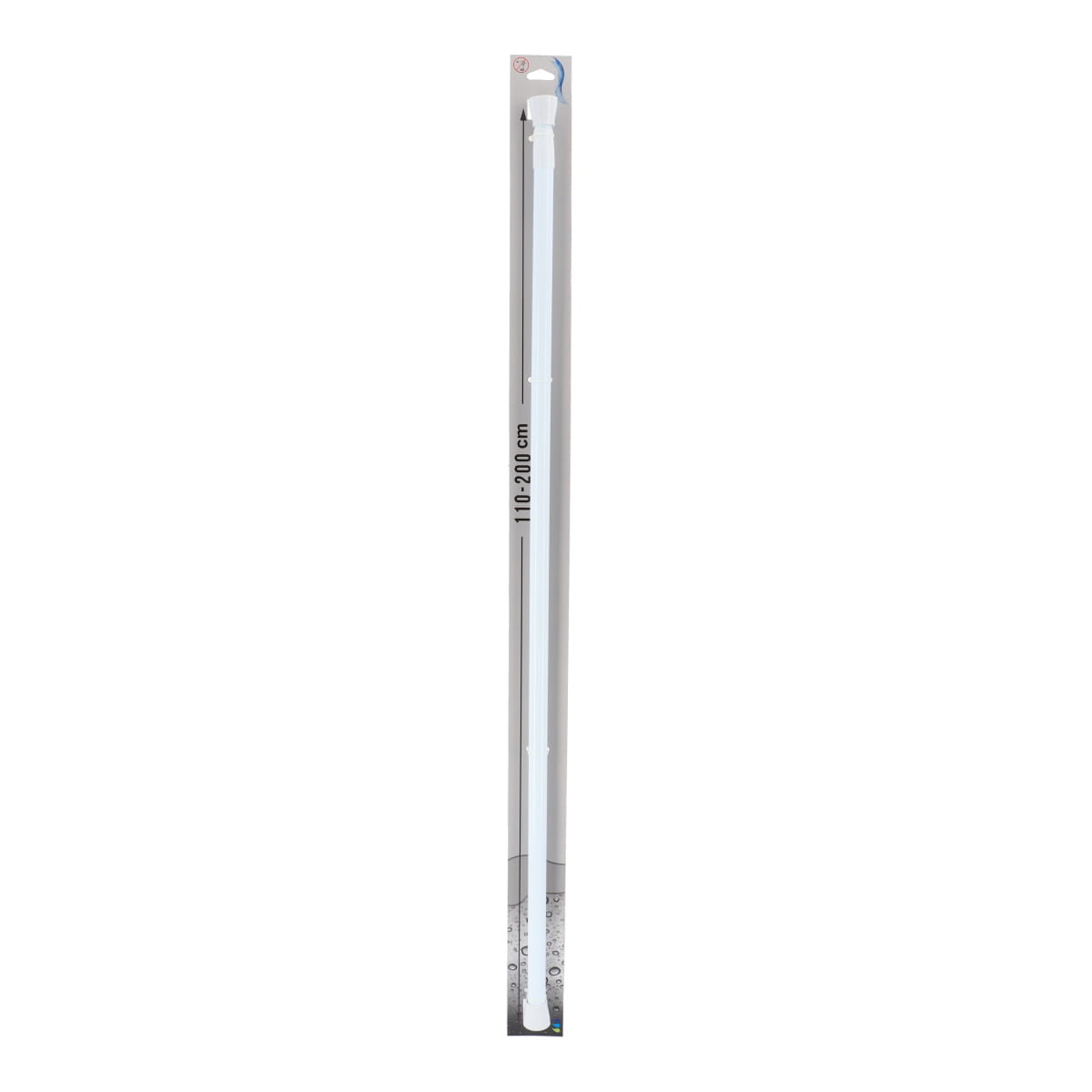 Bară de duș extensibilă din aluminiu 110–200 cm – Alb
