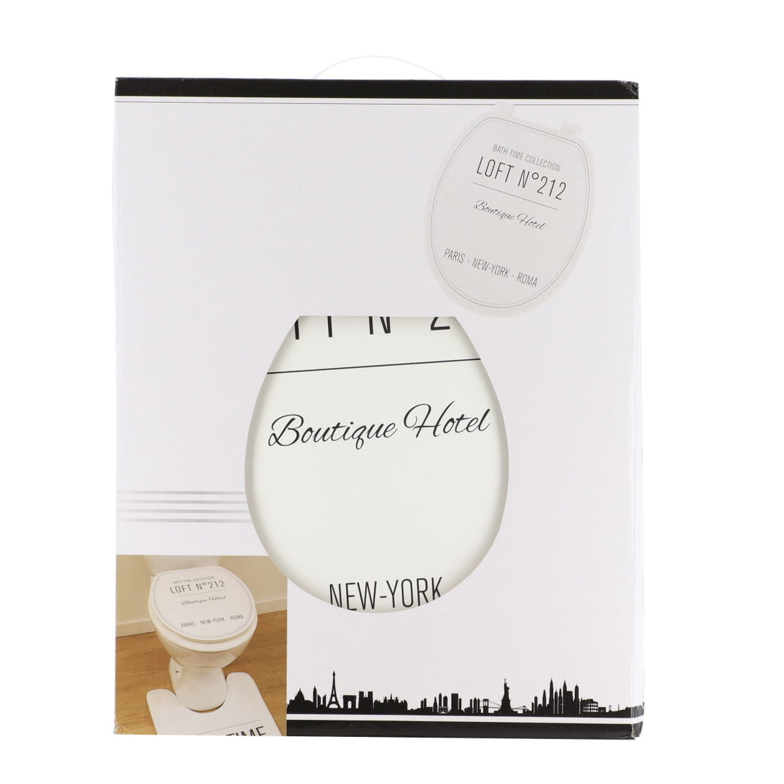 Capac WC Din MDF 18 Inch Cu Balamale Din Plastic – Alb Neo Retro