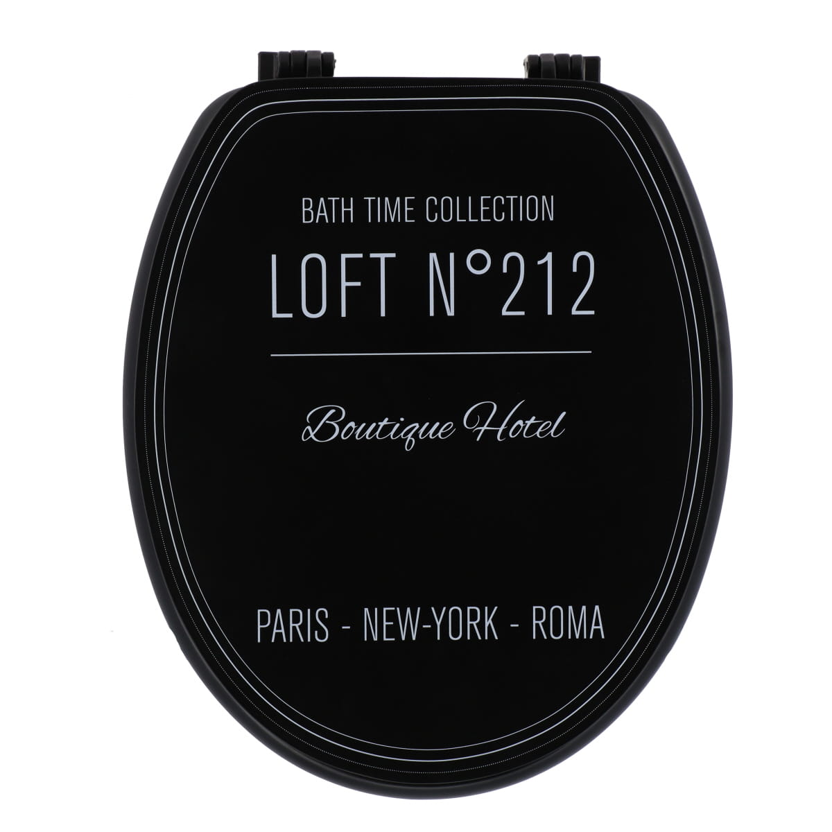 Capac WC Din MDF 18 Inch Cu Balamale Din Plastic – Negru Neo Retro