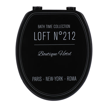 Capac WC Din MDF 18 Inch Cu Balamale Din Plastic – Negru Neo Retro