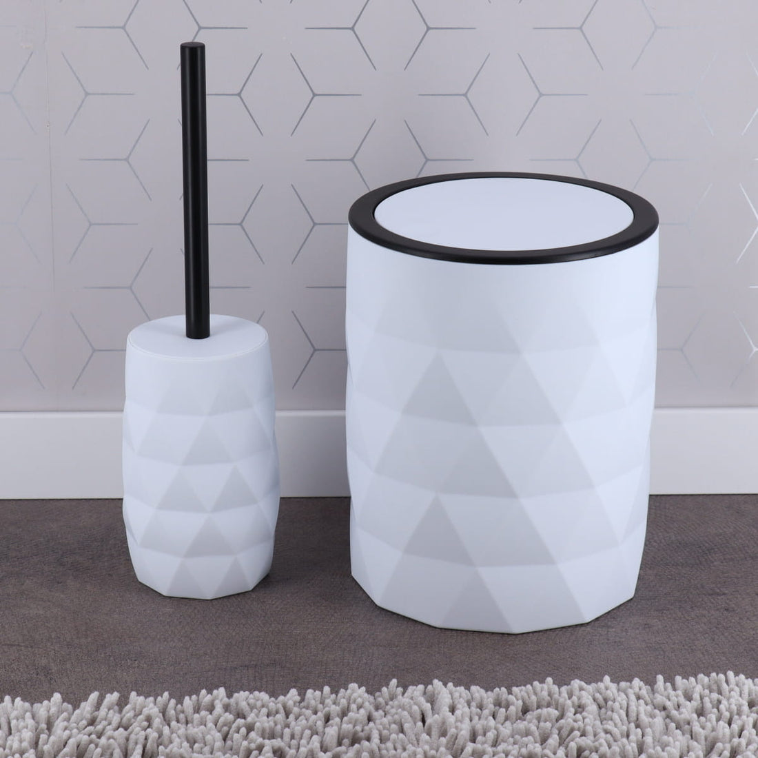 Coș de Gunoi ABS + Cauciuc 6L – Alb