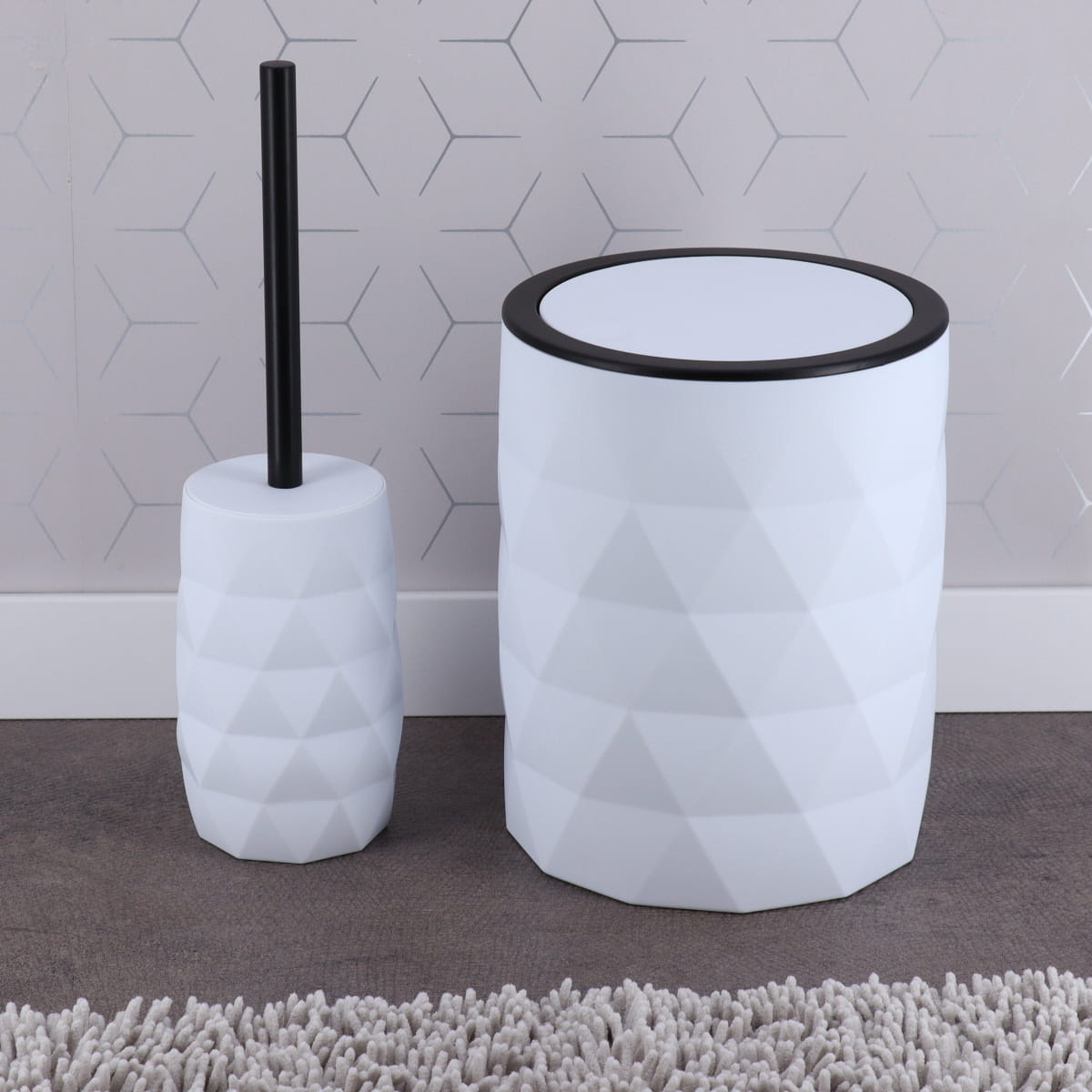 Coș de Gunoi ABS + Cauciuc 6L – Alb