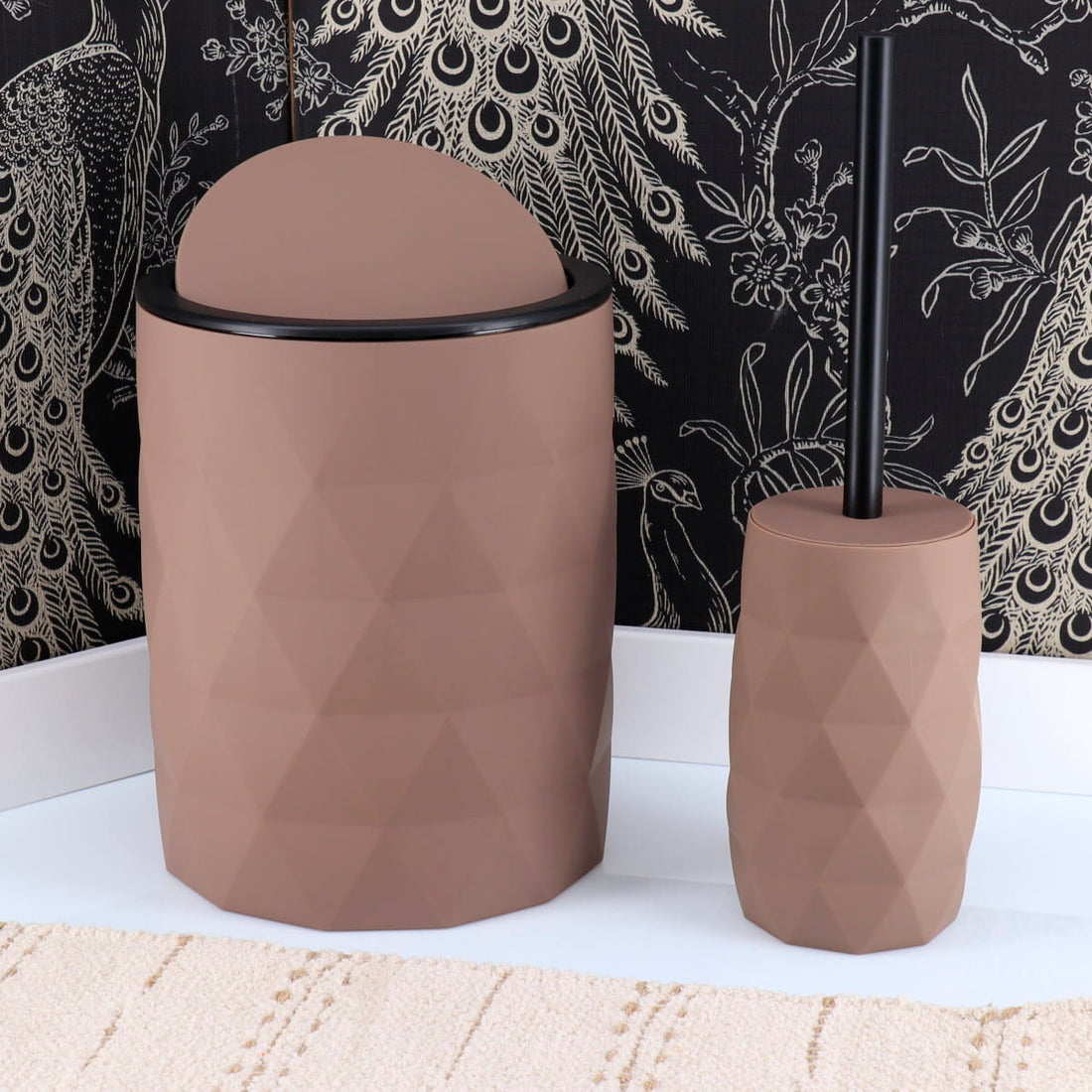 Coș de Gunoi ABS + Cauciuc 6L – Maro