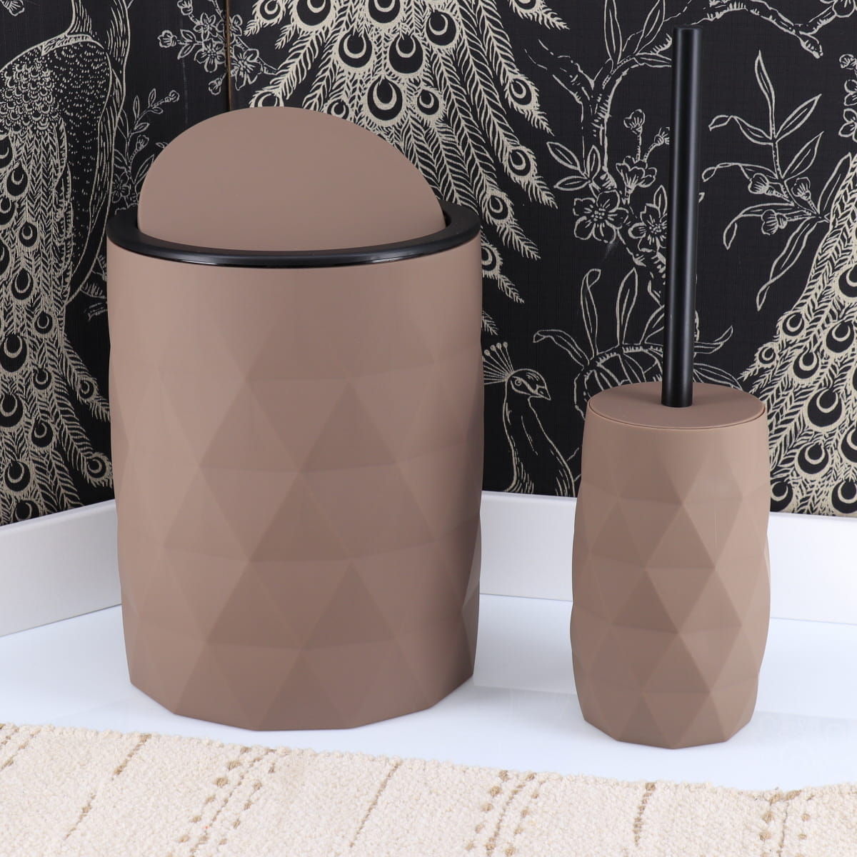 Coș de Gunoi ABS + Cauciuc 6L – Maro