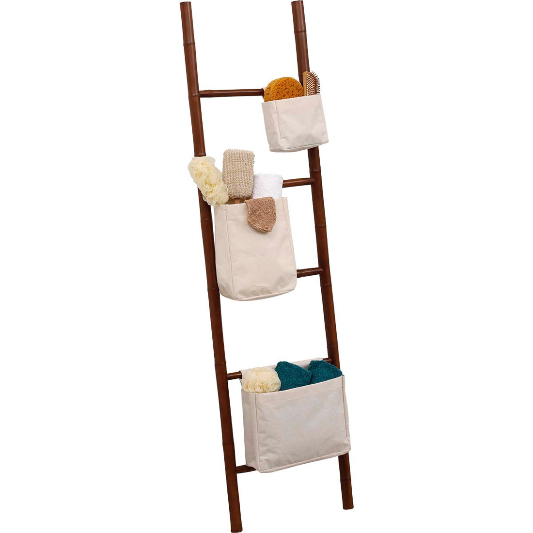 Coș depozitare bumbac cu prindere scratch – dimensiune mare, natural