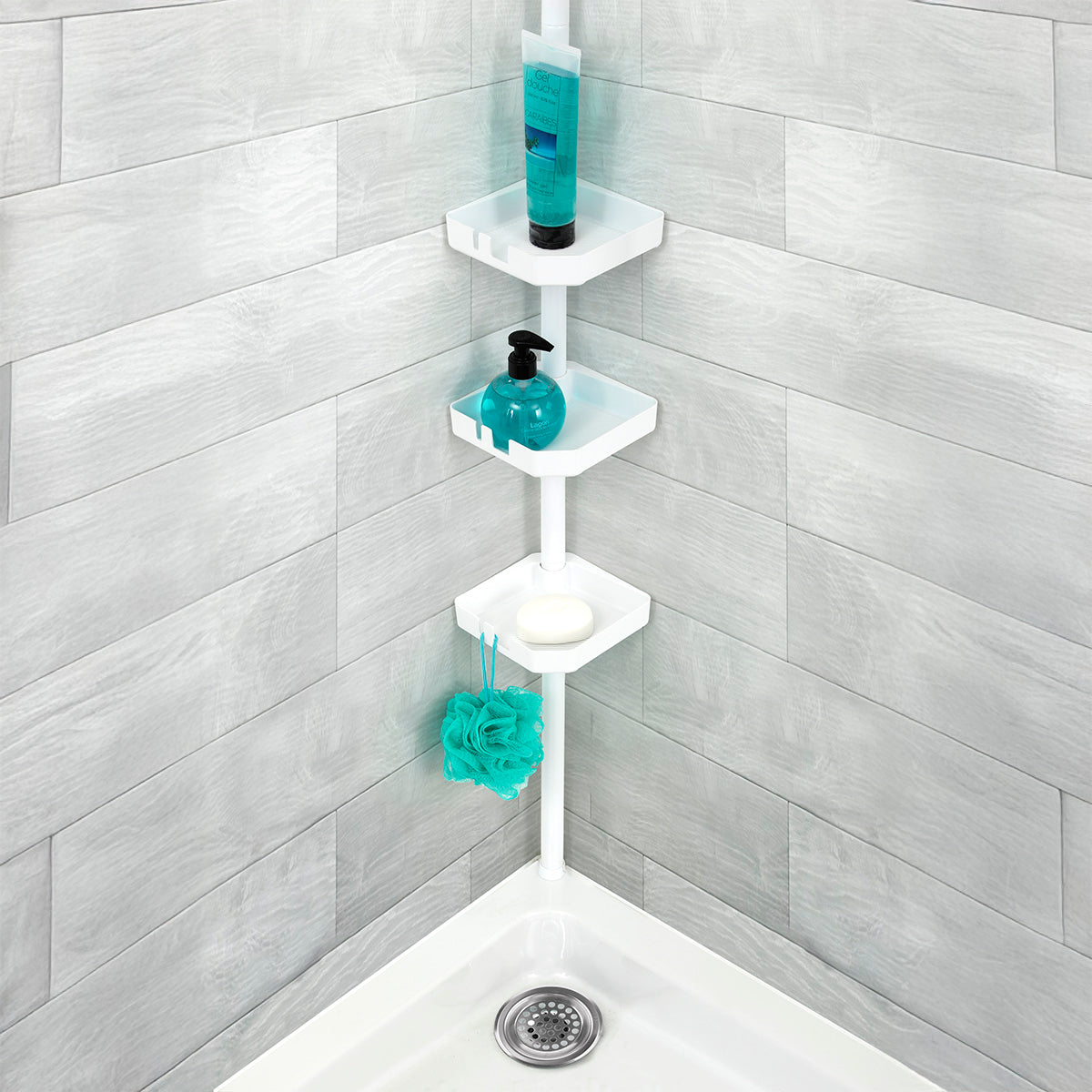 Coloană Telescopică De Duș Cu 3 Coșuri – Alb