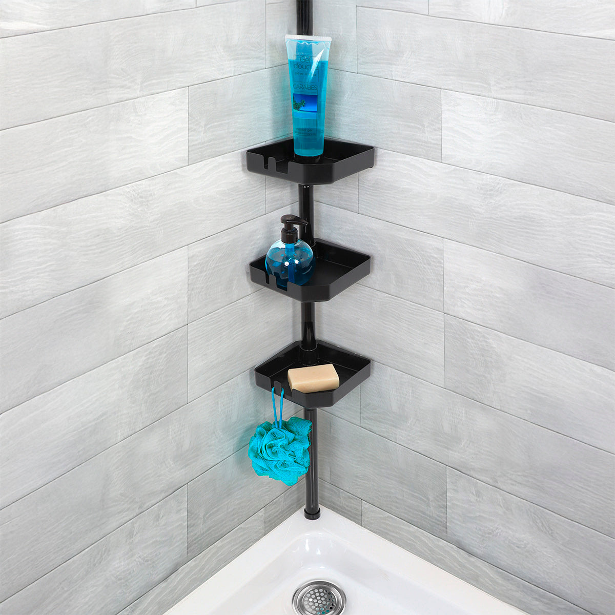 Coloană Telescopică De Duș Cu 3 Coșuri – Negru