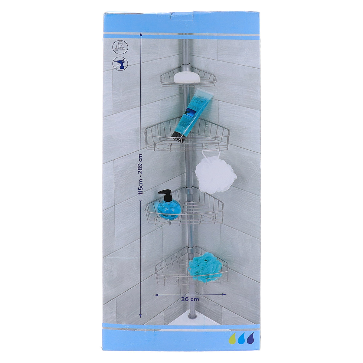 Coloană Telescopică De Duș Din Metal Cu 4 Coșuri – Gri