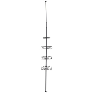 Coloană Telescopică De Duș Din Metal Cu 4 Coșuri – Negru Mat