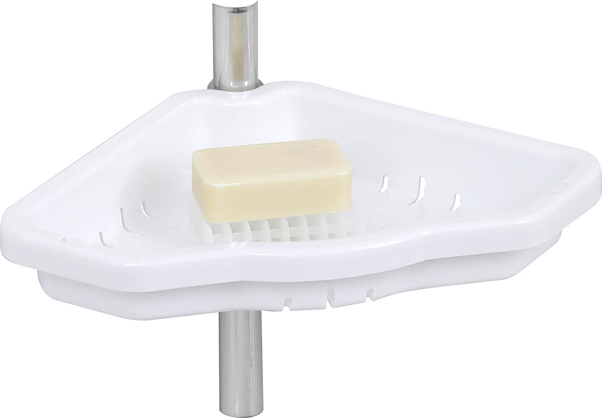 Coloană Telescopică Duș Cu 4 Coșuri Și Savonieră – Alb