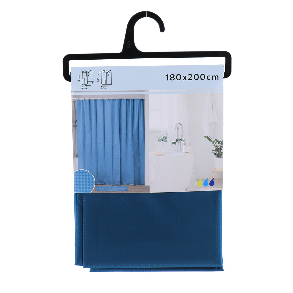 Draperie de Duș EVA LASER – 180x200 cm, Albastru Peacock